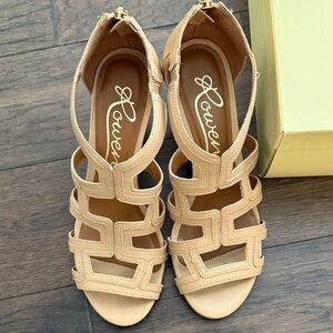 Rowen Women's Beige Strappy Wedge Sandals - Sz 8.5 (worn once)